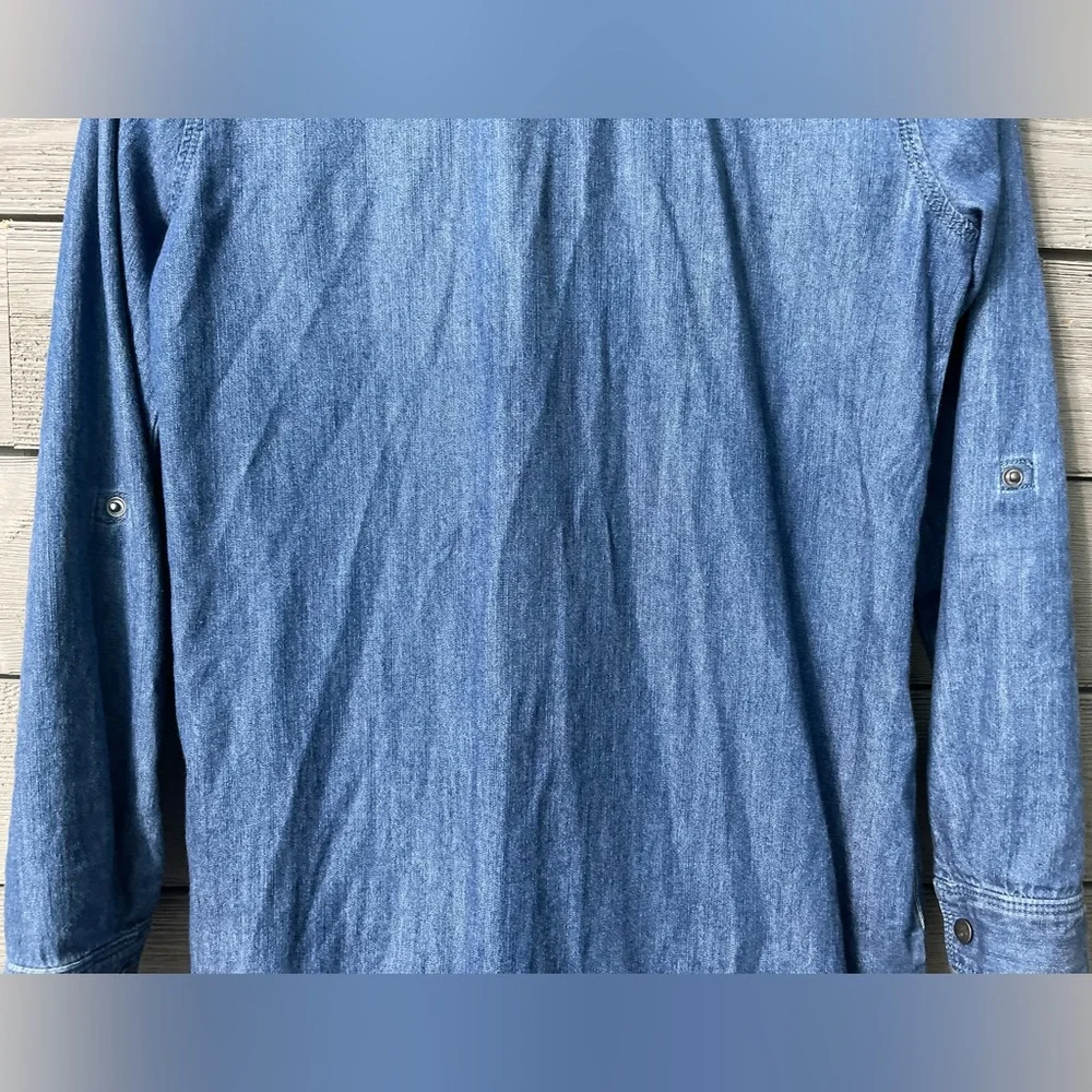 White House Black Market Long Sleeve Denim Button Up Jean Dress Sz 00 - Picture 15 of 15